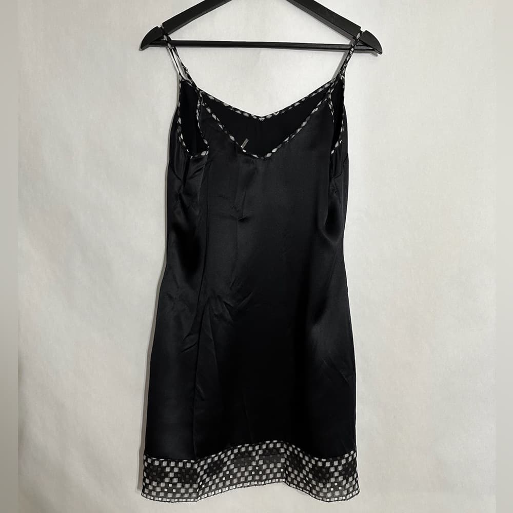 NWT 7 For All Mankind Mini Slip Dress 100% Silk Printed Trim Size Medium Y2K - Thumbnail 13