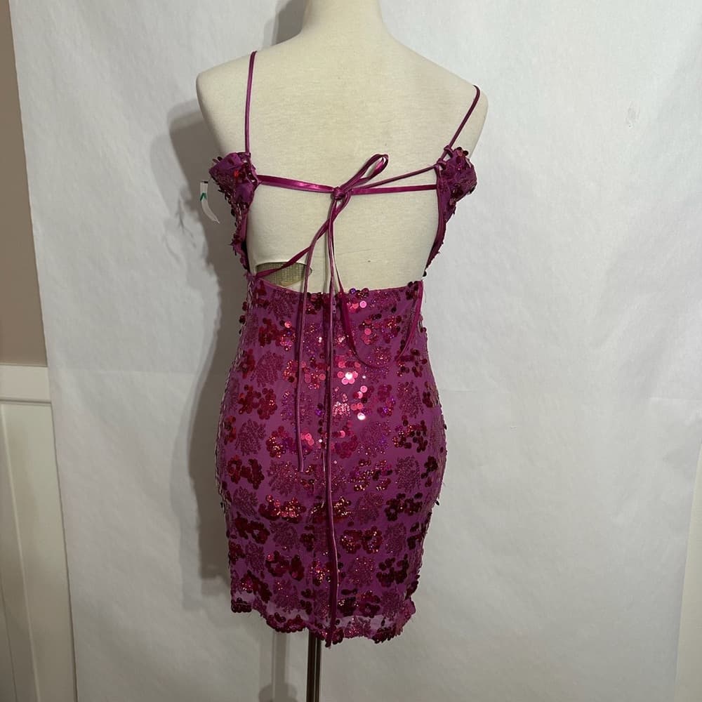 City Studio Sequin Open Back Bodycon Slip Dress Sz 7/8 Juniors Y2K Holiday Party - Thumbnail 6