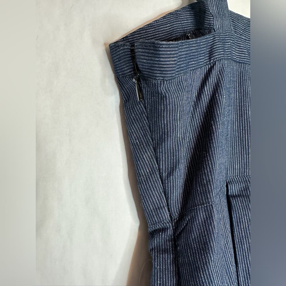 BCBGeneration Denim Pinstripe Mini Apron Overall Mini Dress Size 4 Cottagecore - Thumbnail 5