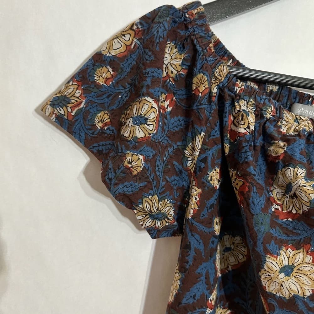 Shade Amour Floral Off-Shoulder Cotton Dress Size Small Vacation Beach Travel - Thumbnail 7