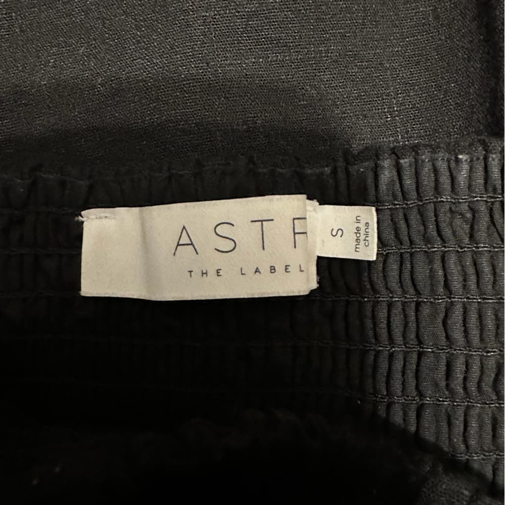 ASTR the Label Black Puff Sleeve Nina Mini Dress Smocked Blend Size Small - Thumbnail 4