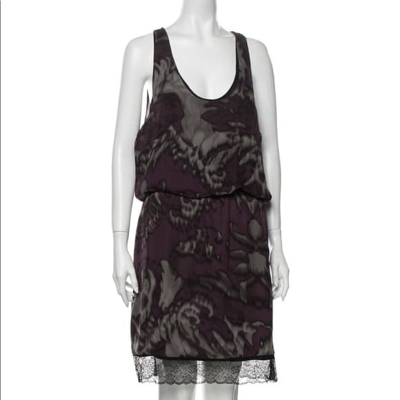 Robert Rodriguez Scoop Neck Silk Shift Dress Multi Color Graphic Print Lace Trim - Thumbnail 16