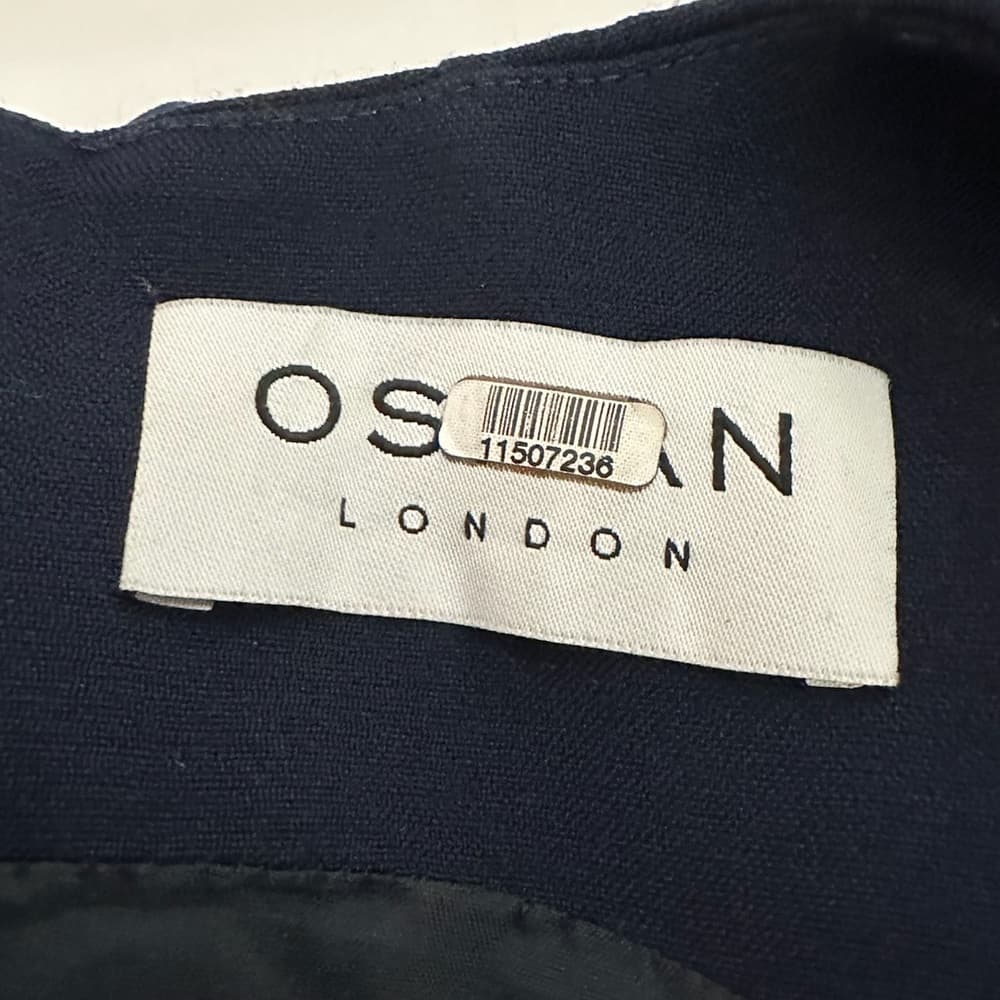 Osman London Navy Sleeveless Asymmetrical Structured Dress A Line US 2 Luxury - Thumbnail 5