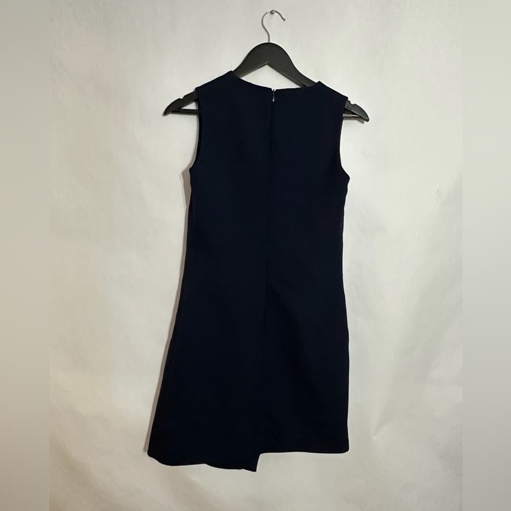 Osman London Navy Sleeveless Asymmetrical Structured Dress A Line US 2 Luxury - Thumbnail 2