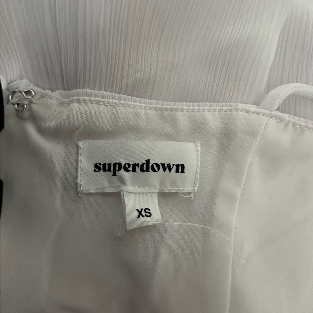 Superdown Revolve Beverly Cami Dress White Ruched Sweetheart Sun Dress Size XS - Thumbnail 7