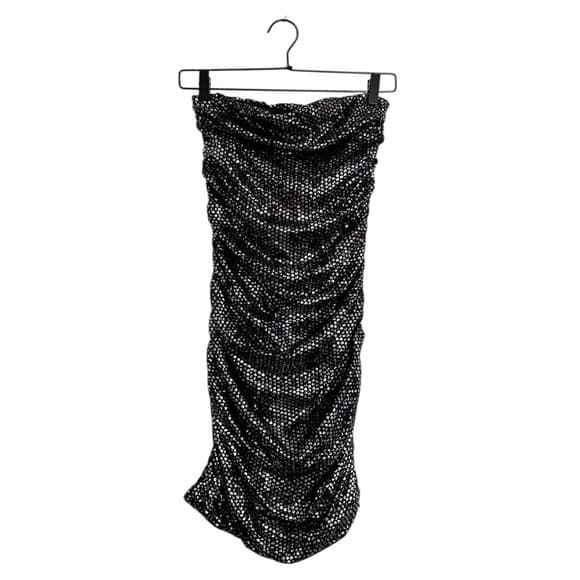 Express Black Sequin Polka Dot Strapless Bodycon Dress Y2K Size XS (X-Small) - Thumbnail 8