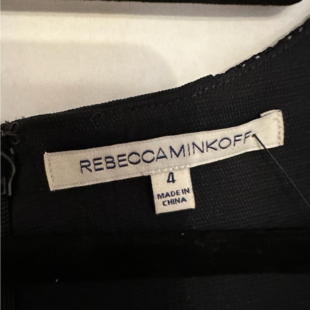 Rebecca Minkoff Acapulco Dress Navy Black Mesh Size 4 Sleek Sleeveless Office - Thumbnail 4