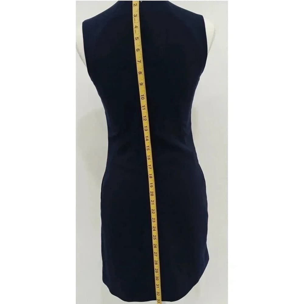 Osman London Navy Sleeveless Asymmetrical Structured Dress A Line US 2 Luxury - Thumbnail 9