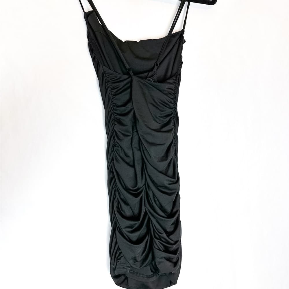 Princess Polly Dottie Mini Dress Black Ruched Crossed Back Straps Size US 8 - Thumbnail 9