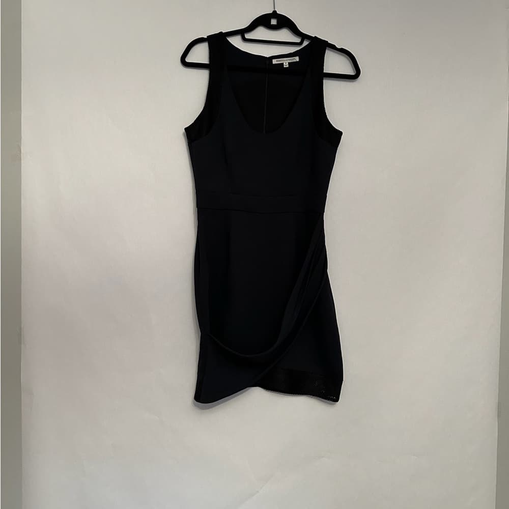 Rebecca Minkoff Acapulco Dress Navy Black Mesh Size 4 Sleek Sleeveless Office - Thumbnail 2