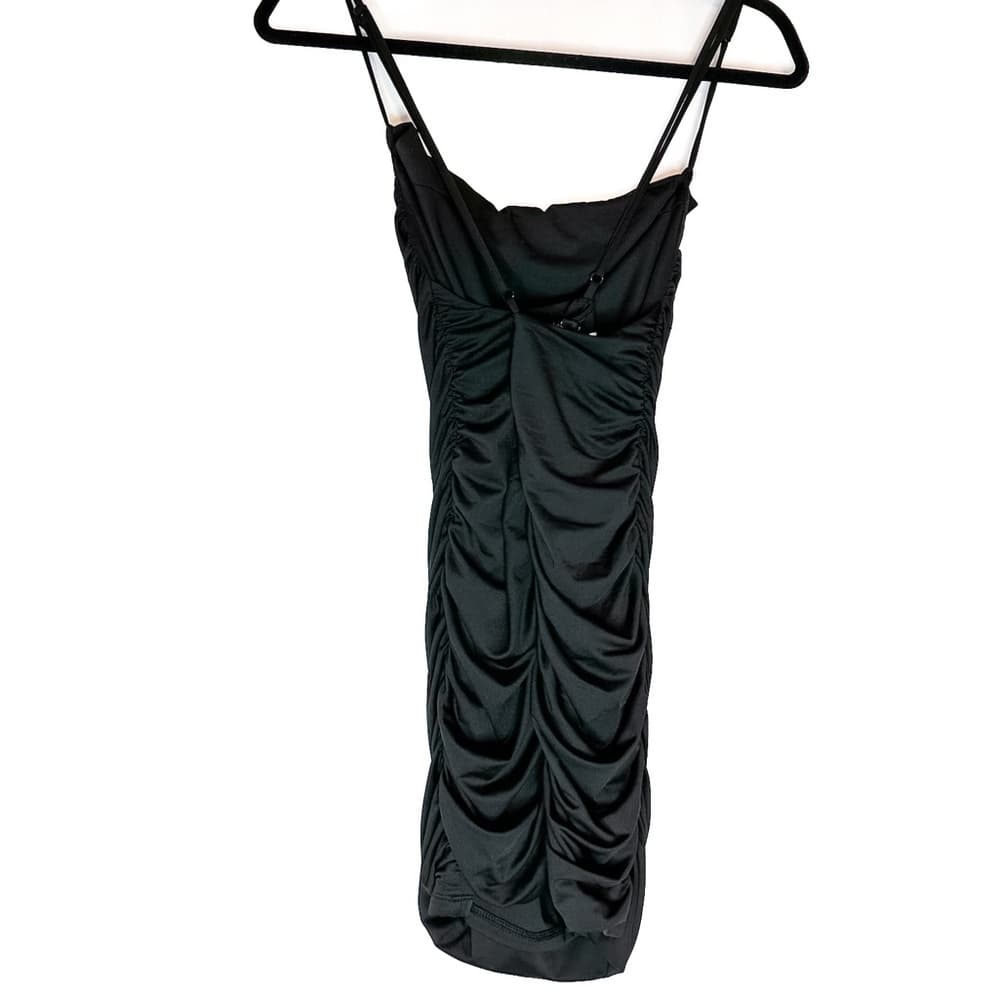Princess Polly Dottie Mini Dress Black Ruched Crossed Back Straps Size US 8 - Thumbnail 10