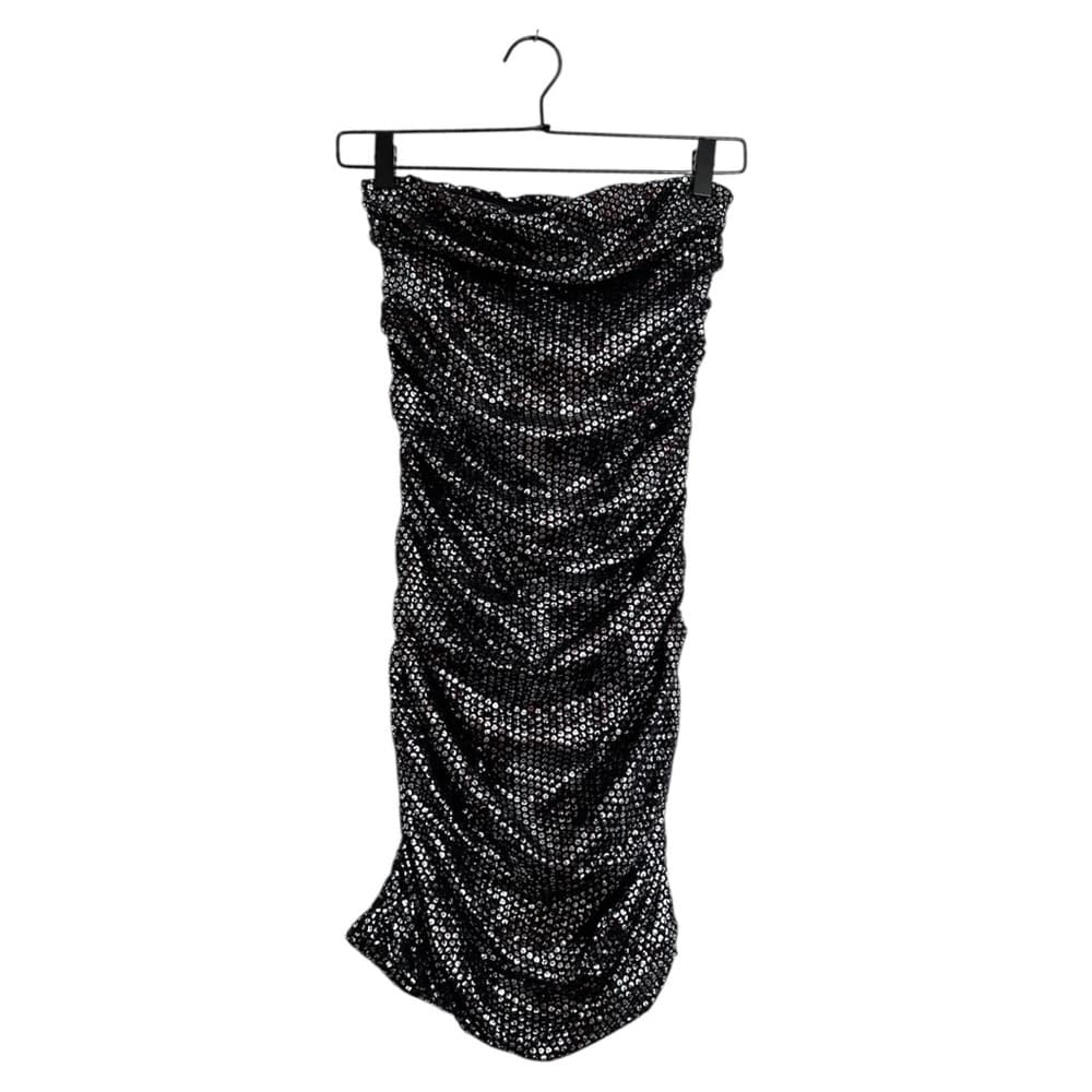 Express Black Sequin Polka Dot Strapless Bodycon Dress Y2K Size XS (X-Small) - Thumbnail 7