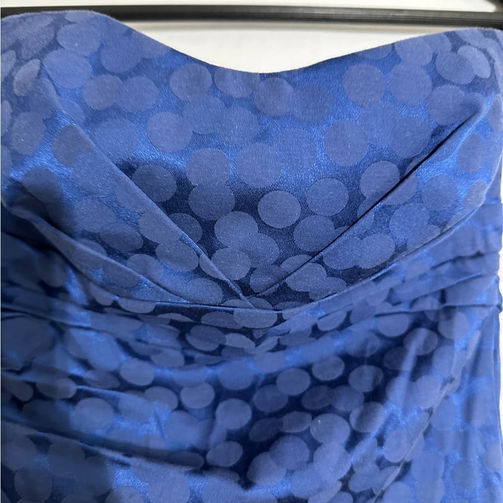 Ruby Rox Blue Strapless Bow-Back Polka Dot Party Dress Y2K Size 5 (Juniors) - Thumbnail 4