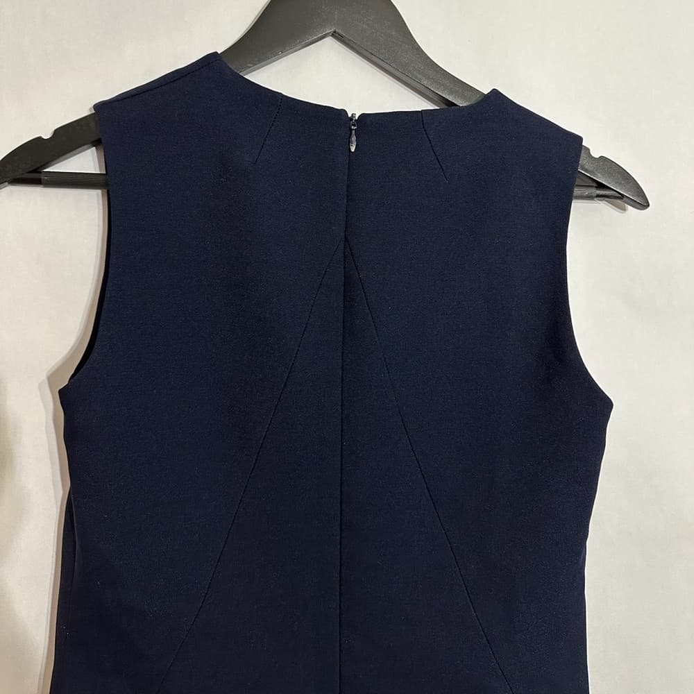 Osman London Navy Sleeveless Asymmetrical Structured Dress A Line US 2 Luxury - Thumbnail 3