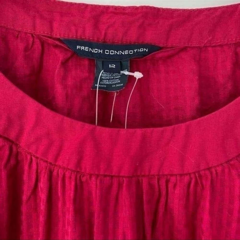 NWT French Connection Pink Babydoll Shift Dress Tunic Barbie Y2K Womens Size 12 - Thumbnail 4