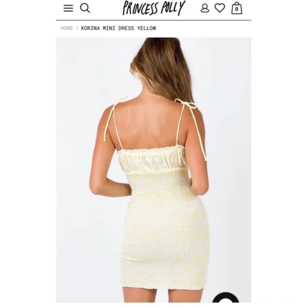 Princess Polly Korina Dress in Gingham Yellow and White US Size 4 Summer Mini - Thumbnail 5
