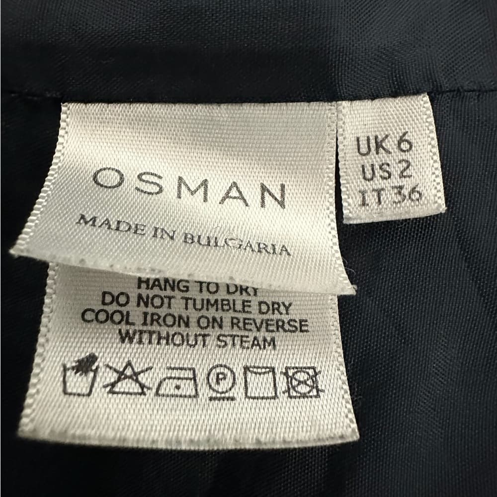 Osman London Navy Sleeveless Asymmetrical Structured Dress A Line US 2 Luxury - Thumbnail 7