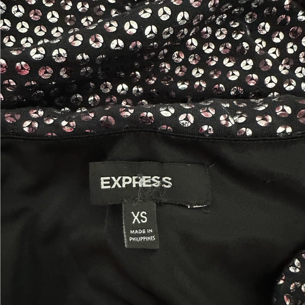 Express Black Sequin Polka Dot Strapless Bodycon Dress Y2K Size XS (X-Small) - Thumbnail 3