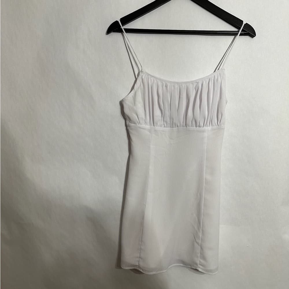 Superdown Revolve Beverly Cami Dress White Ruched Sweetheart Sun Dress Size XS - Thumbnail 4