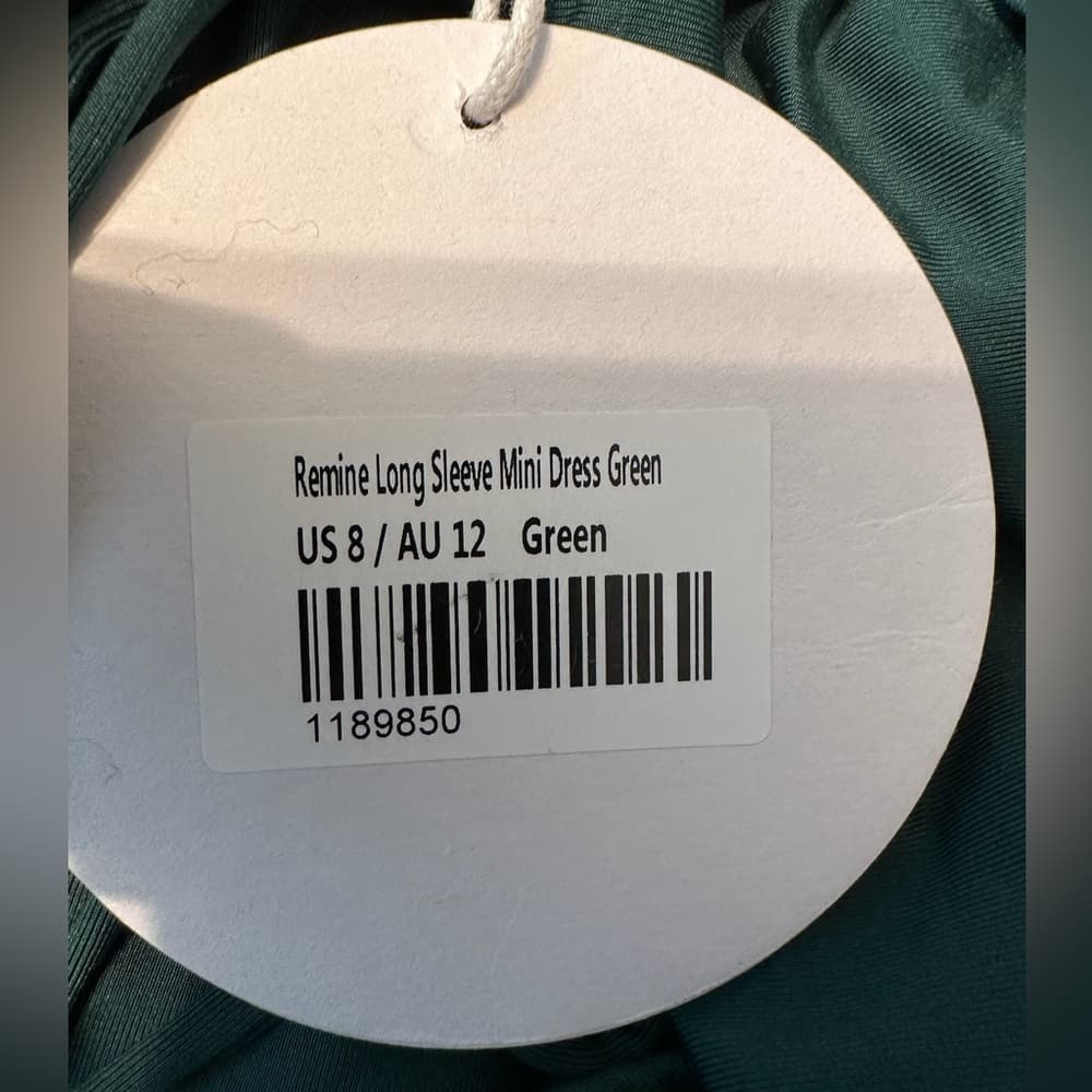 NWT Princess Polly Remine Long Sleeve Mini Dress Green Cut Out Front US Size 8 - Thumbnail 9