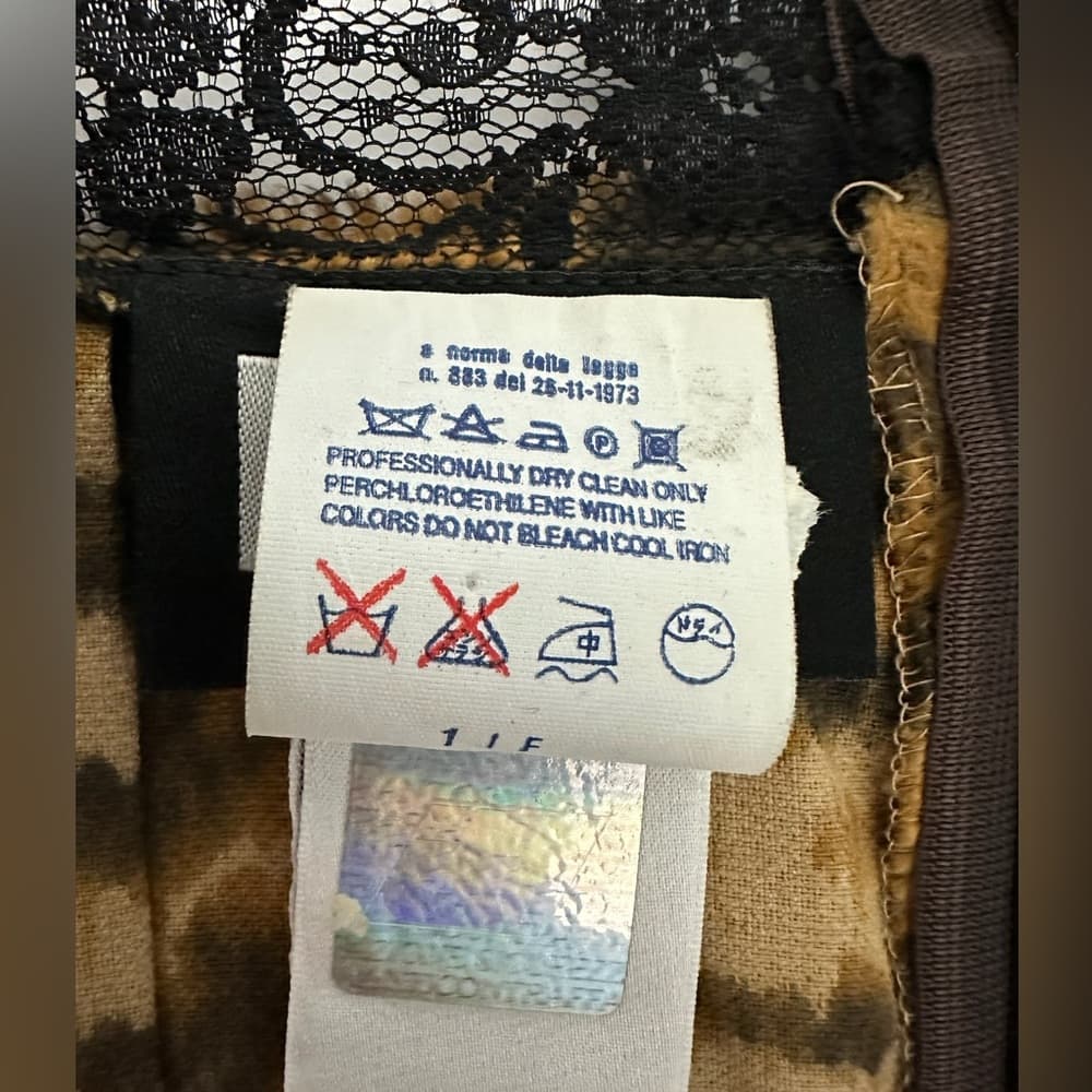 D&G Dolce & Gabbana Tiger Faux Fur Slip Dress Lace Vintage Y2K 38 (IT) / 2 (US) - Thumbnail 5