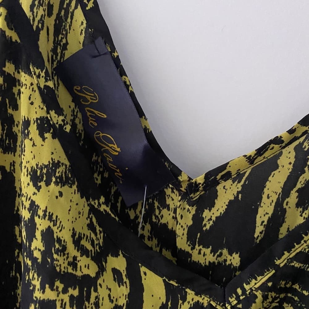 Blue Rain for Francesca’s Black/Yellow Graphic Print Mini Dress Spaghetti Straps - Thumbnail 4