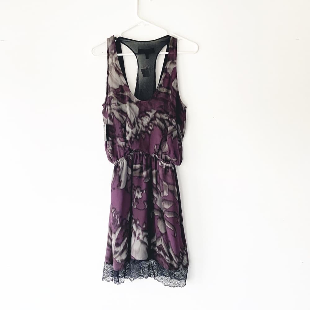 Robert Rodriguez Scoop Neck Silk Shift Dress Multi Color Graphic Print Lace Trim - Thumbnail 12