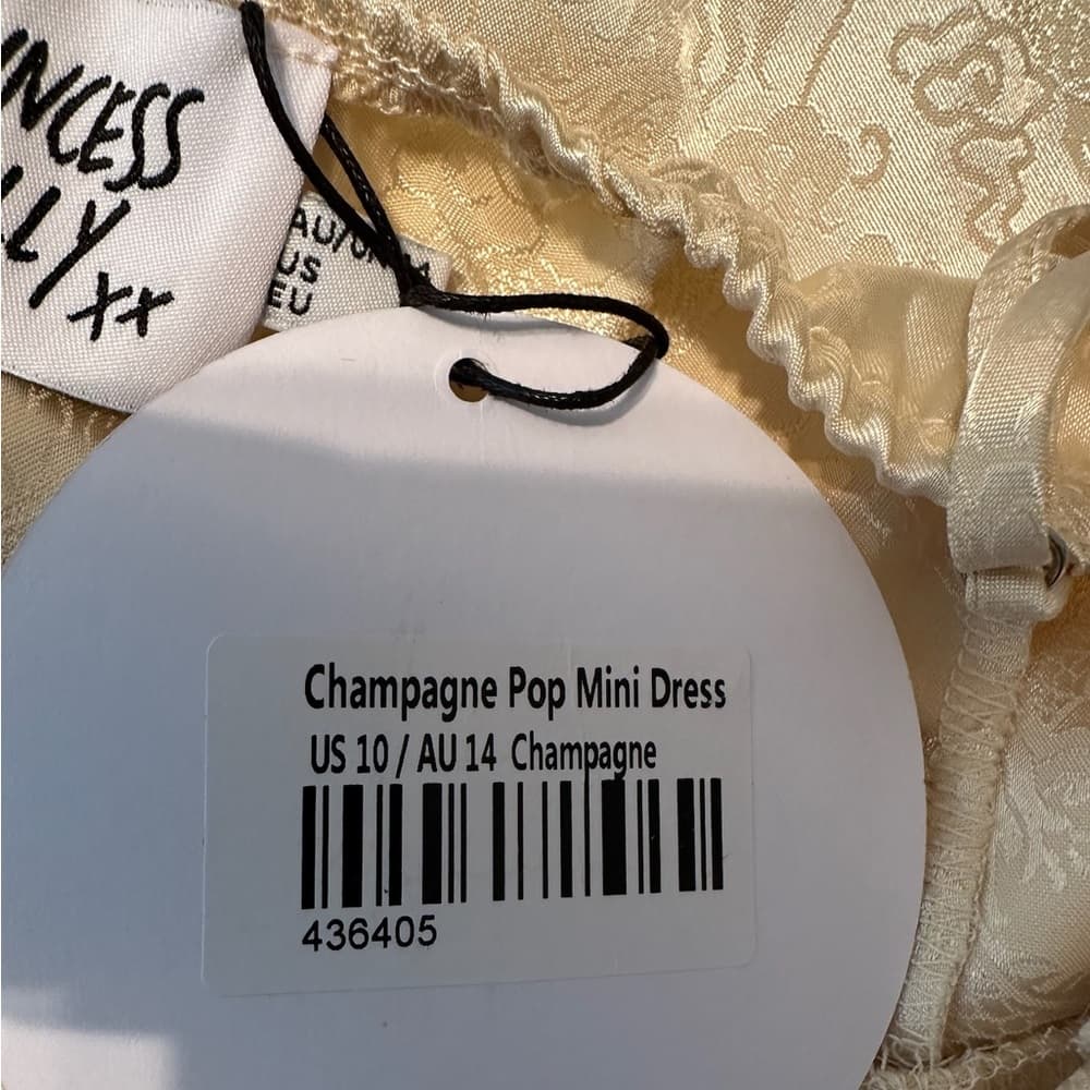 NWT Princess Polly Champagne Pop Mini Dress Womens US Size 10 - Thumbnail 14
