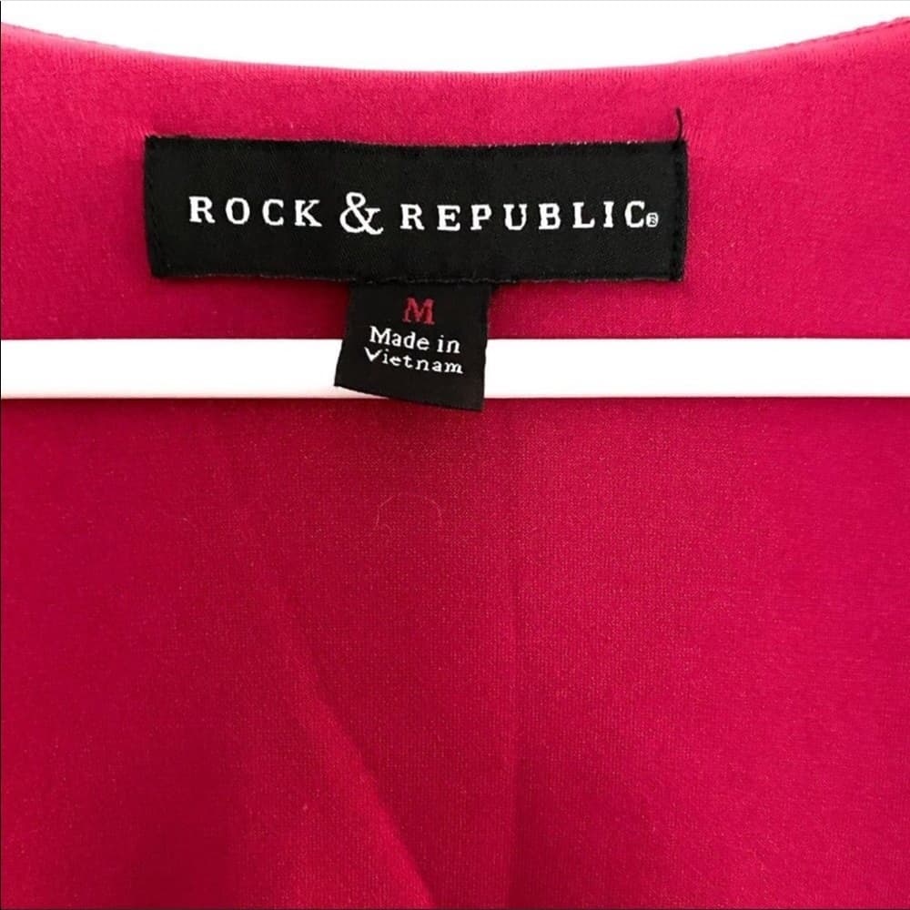 Rock & Republic Fuchsia Pink Studded Bodycon Dress | Size Medium - Thumbnail 2