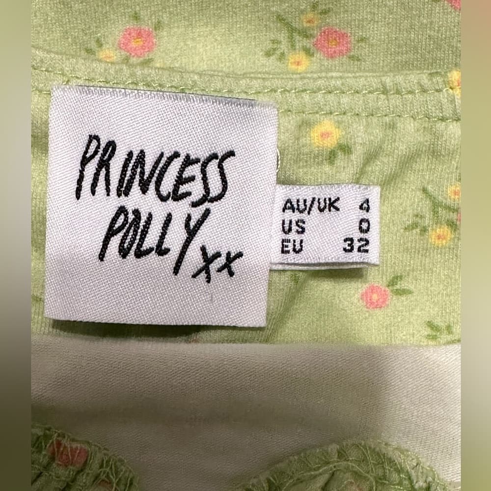 Princess Polly Roslyn Mini Dress in Green Floral US Size 0 - Thumbnail 7