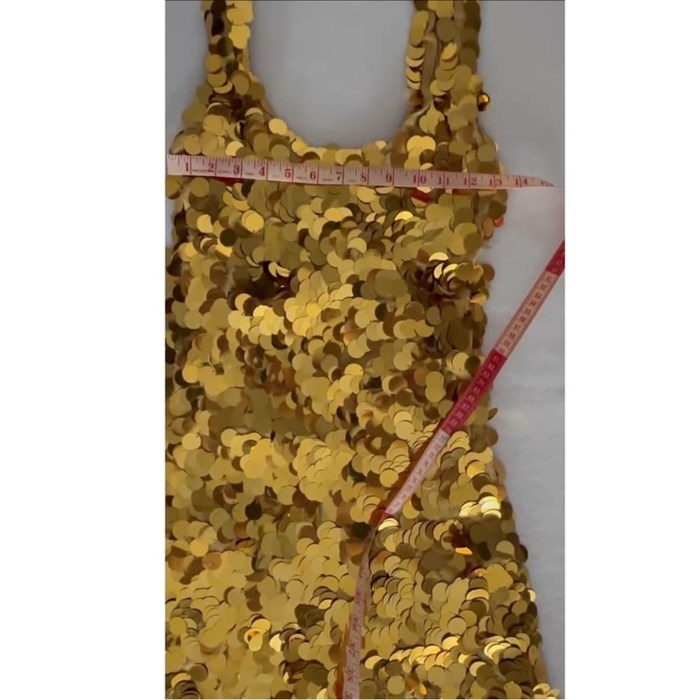 Paris Hilton Gold Sequin Paillettes Gold Dress Y2K Vintage Deadstock - Thumbnail 13