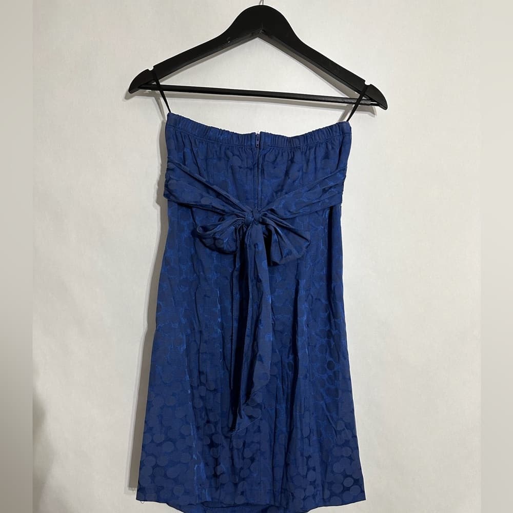 Ruby Rox Blue Strapless Bow-Back Polka Dot Party Dress Y2K Size 5 (Juniors) - Thumbnail 3