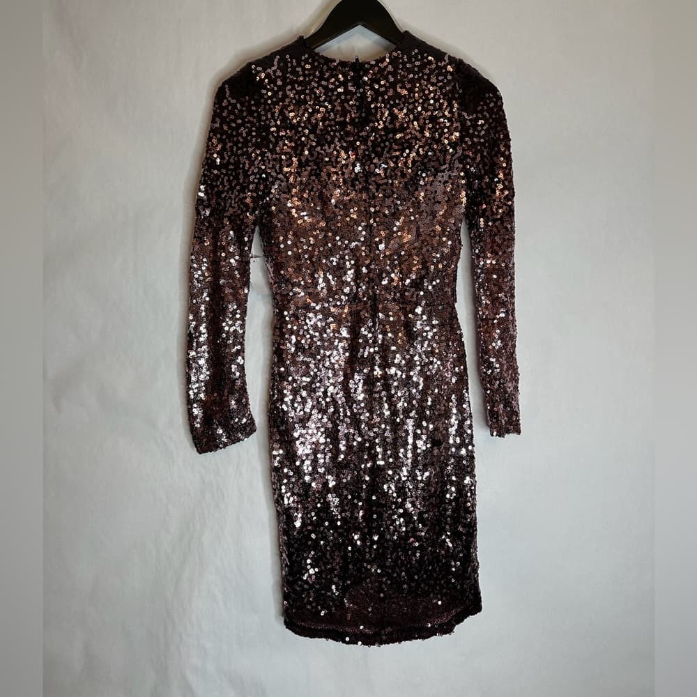 NWT Charlotte Russe Sequin Bodycon Dress Medium Rose Silver Ombré Y2K Sparkle - Thumbnail 2