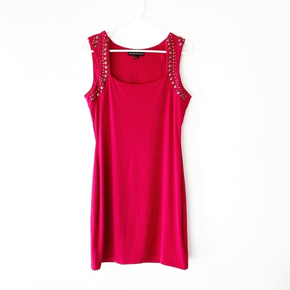 Rock & Republic Fuchsia Pink Studded Bodycon Dress | Size Medium - Thumbnail 10