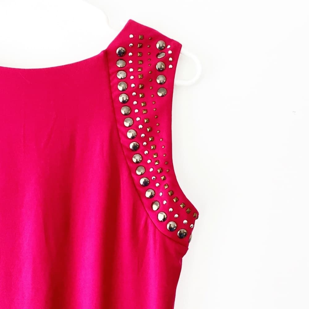 Rock & Republic Fuchsia Pink Studded Bodycon Dress | Size Medium - Thumbnail 8