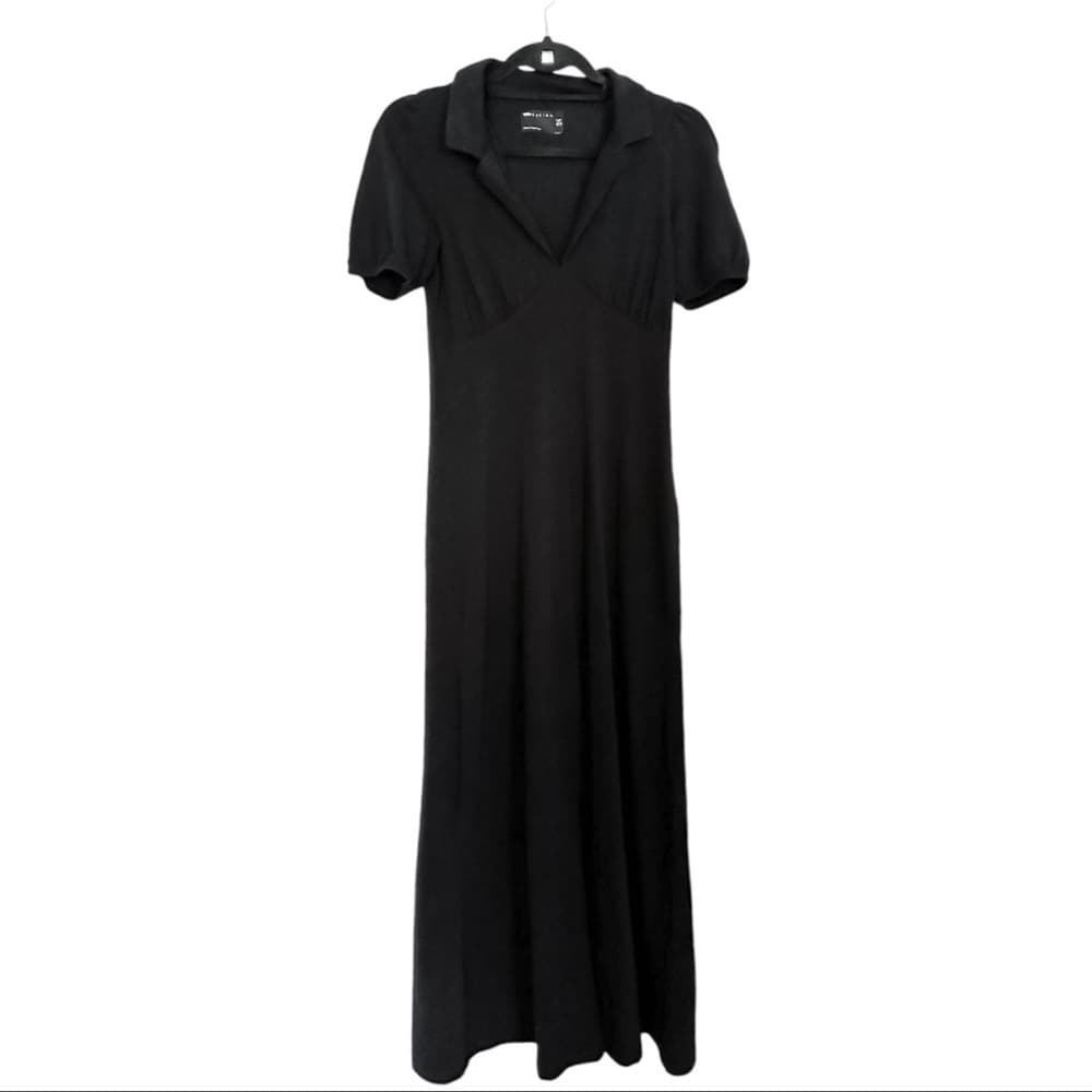 ASOS Design Ultimate Midi Tea Dress with Collar in Black Women’s Size 4