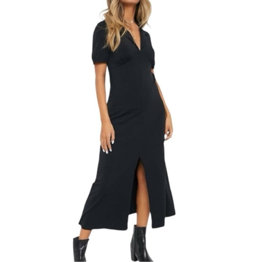 ASOS Design Ultimate Midi Tea Dress with Collar in Black Women’s Size 4 - Thumbnail 13