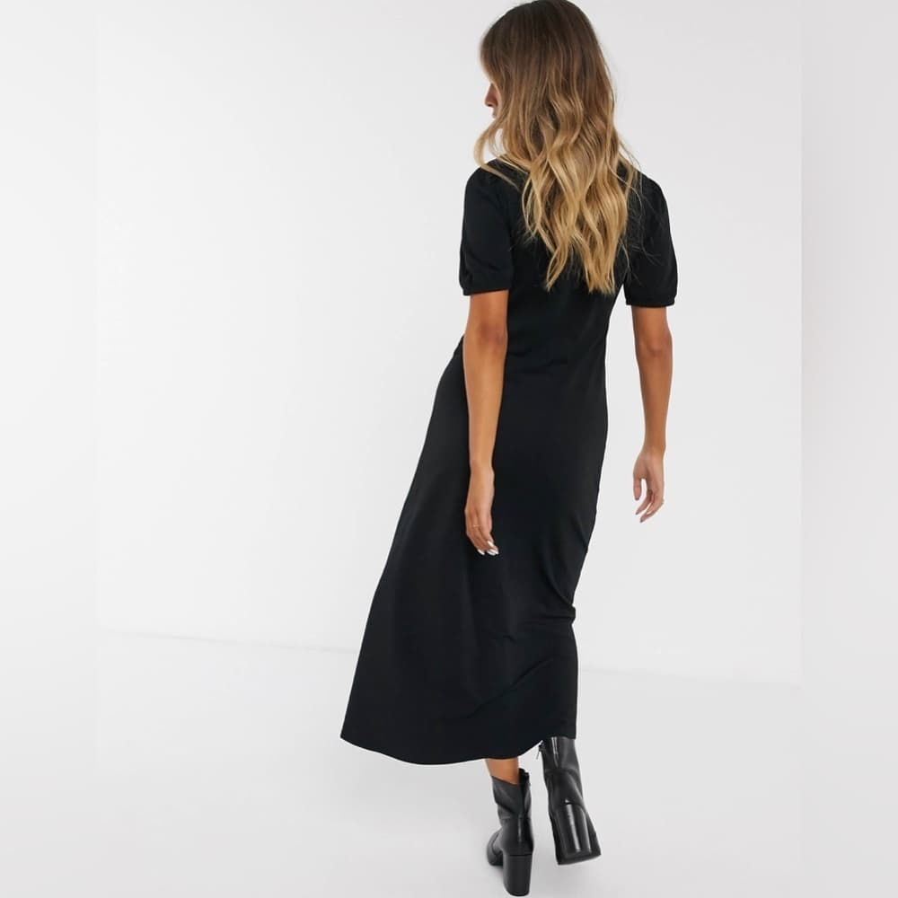 ASOS Design Ultimate Midi Tea Dress with Collar in Black Women’s Size 4 - Thumbnail 4