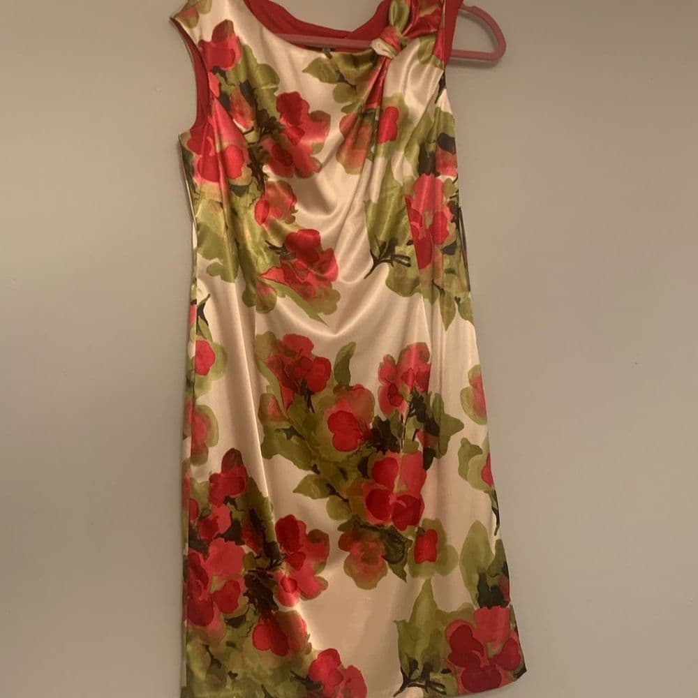 NWT Evan-Picone Floral Sheath Dress Women's Size 12 Knee-Length Sleeveless - Thumbnail 2