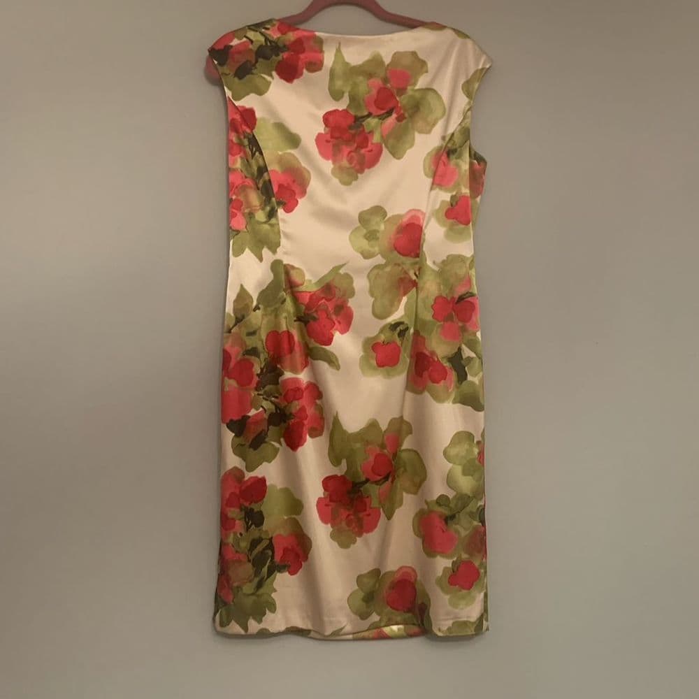 NWT Evan-Picone Floral Sheath Dress Women's Size 12 Knee-Length Sleeveless - Thumbnail 7