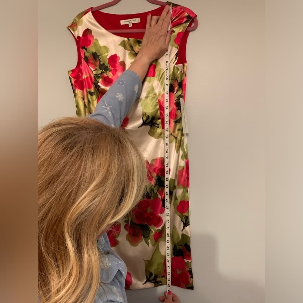 NWT Evan-Picone Floral Sheath Dress Women's Size 12 Knee-Length Sleeveless - Thumbnail 13
