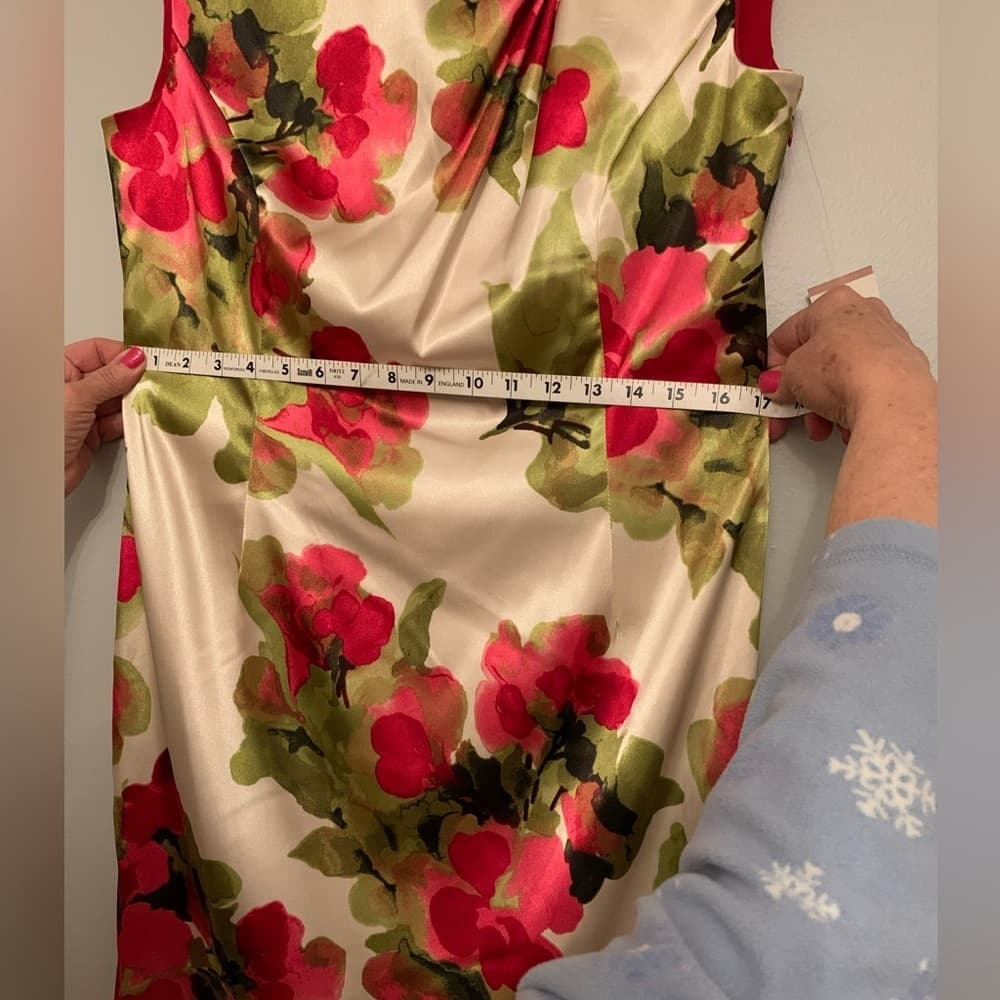NWT Evan-Picone Floral Sheath Dress Women's Size 12 Knee-Length Sleeveless - Thumbnail 14