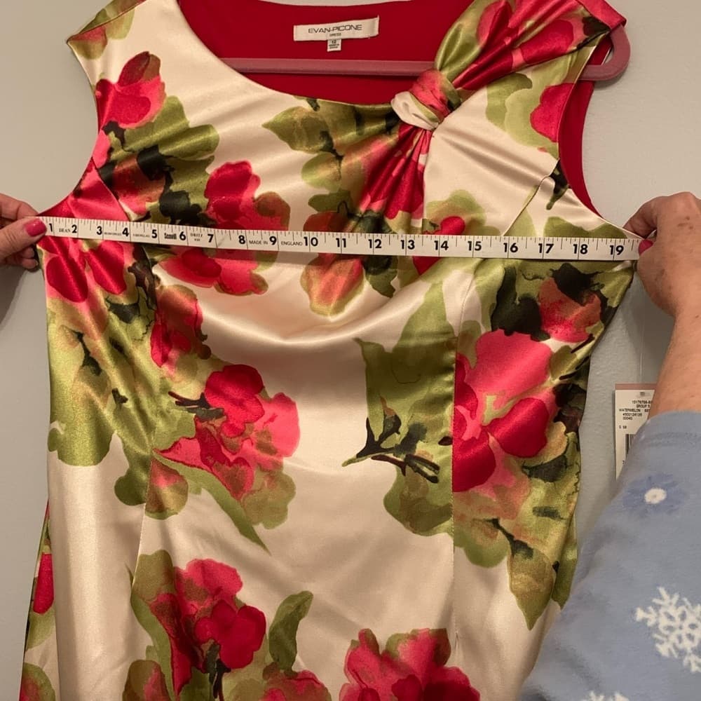 NWT Evan-Picone Floral Sheath Dress Women's Size 12 Knee-Length Sleeveless - Thumbnail 15