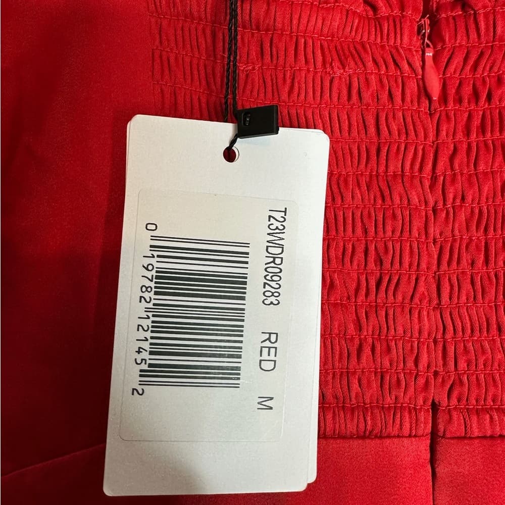 NWT O.P.T. x Revolve Red Midi Dress Side Thigh Slit Size Medium Valentine’s Day - Thumbnail 6