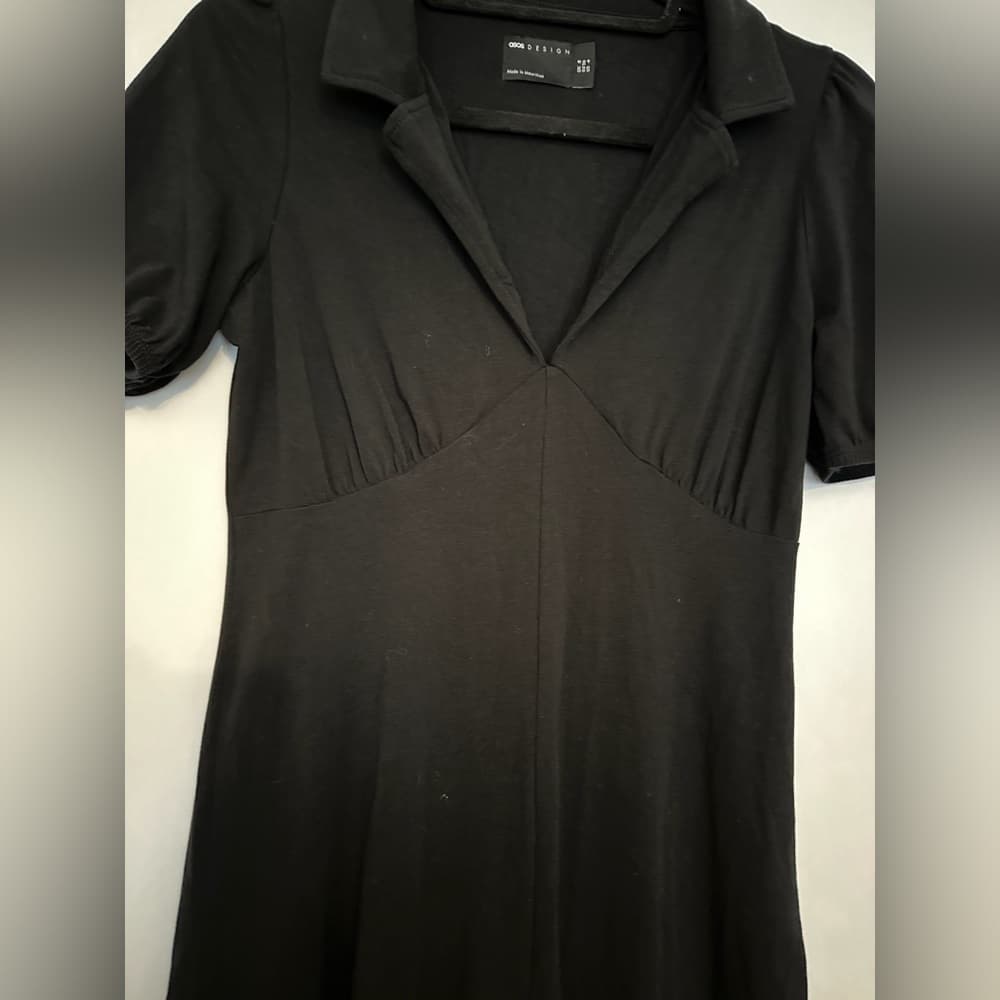 ASOS Design Ultimate Midi Tea Dress with Collar in Black Women’s Size 4 - Thumbnail 8