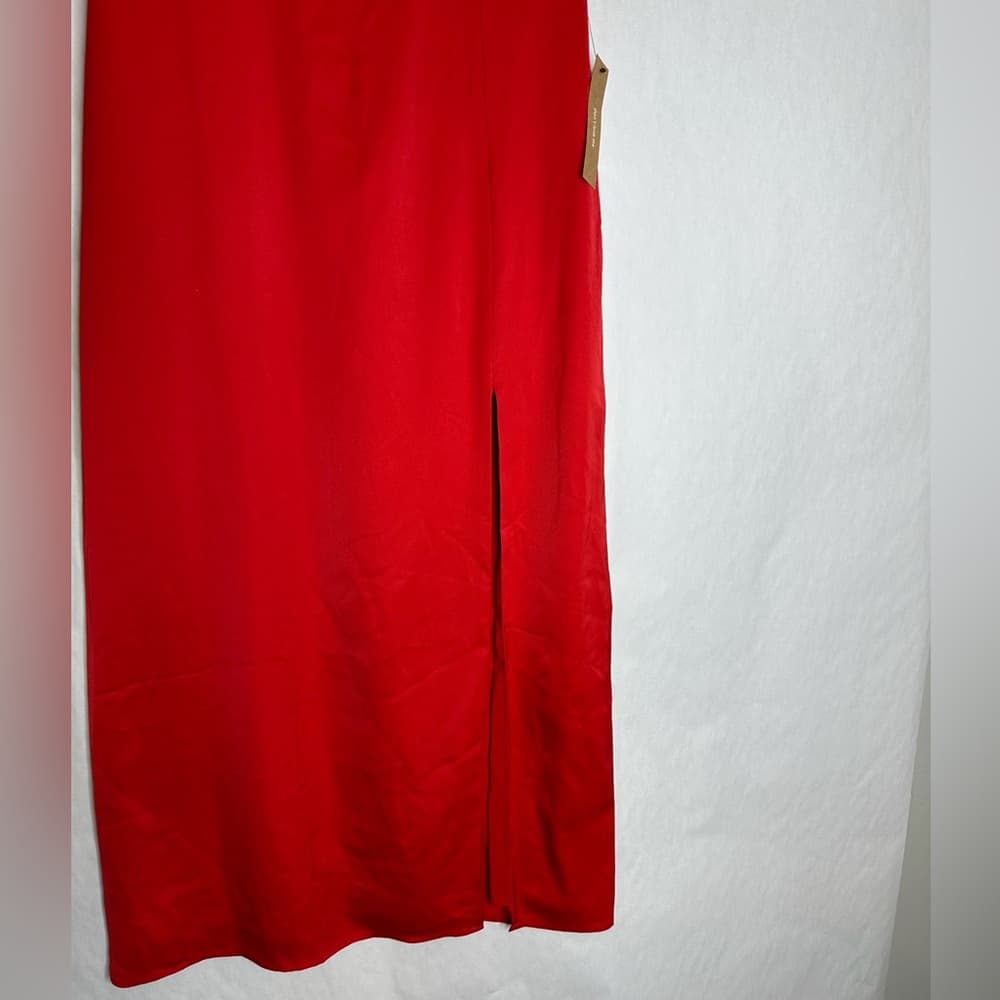 NWT O.P.T. x Revolve Red Midi Dress Side Thigh Slit Size Medium Valentine’s Day - Thumbnail 4