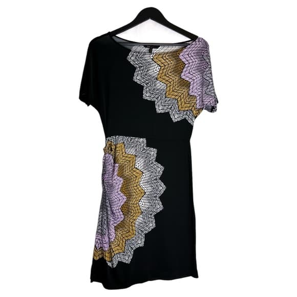 BCBGMaxAzria Black w Multi Color Abstract Print Dress Size Small - Thumbnail 10