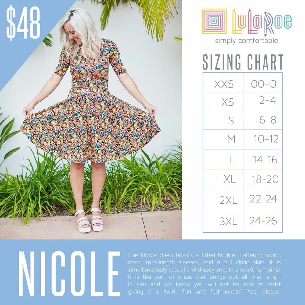 NWT LuLaRoe Nicole Cassette Tape Print Dress Retro Fit & Flare Size XS - Thumbnail 6