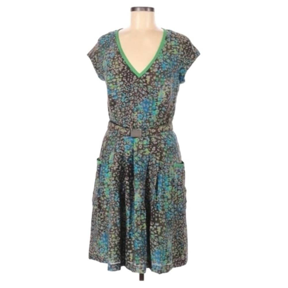Marc New York Green Multi-Color A-Line Dress - Retro Style, Pockets, Sz 8 A-line - Thumbnail 13