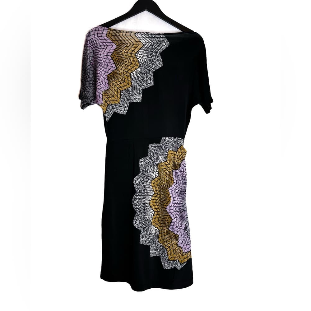 BCBGMaxAzria Black w Multi Color Abstract Print Dress Size Small - Thumbnail 3